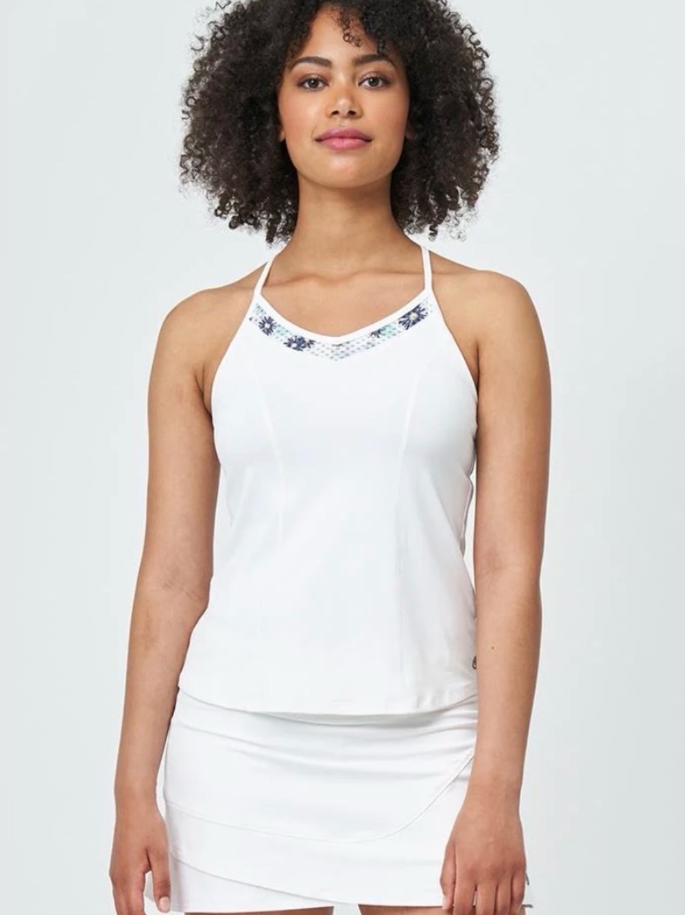 Lija Women's New Rules Volley Tank - White/Fleur (1333)
